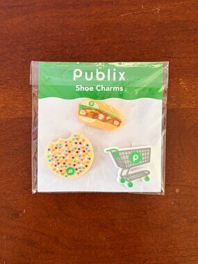 Publix Shoe Charms – Set of 3 – Sub, Cookie & Shopping Cart – New in Packaging